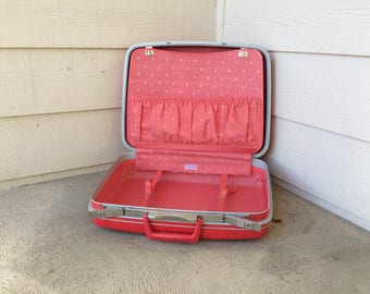 vintage pink samsonite luggage