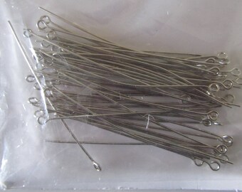 bag of 50 (55 mm) silver wire with ring (2 mm)