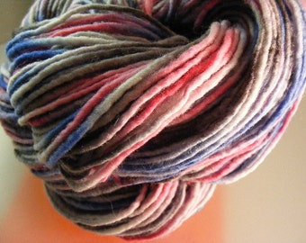 SALE... Was 8.50... Now 6.00...TOMBOY...handspun, handpainted wool yarn...4oz...180yd