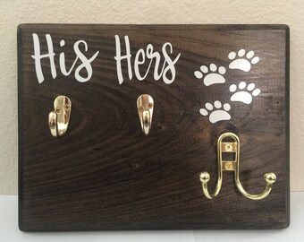 His and Hers key holder/dog leash holder