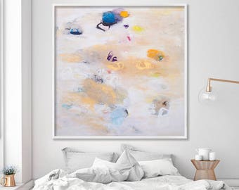 Giclee print, Abstract painting, Large Wall Art up to 40x40", Large Abstract art White, cream