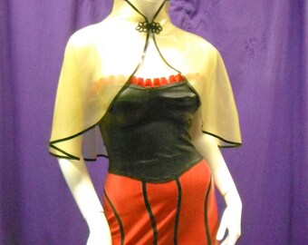 Adriana latex cape capelet