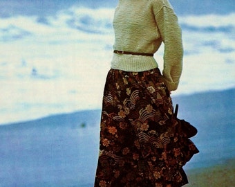 Easy Turtleneck Sweater Vintage Knitting Pattern Instant Download