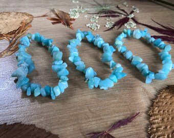Amazonite Chip Bracelet, Genuine Amazonite, Crystal Bracelet // Gift //