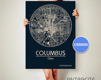 COLUMBUS Ohio City Map Columbus Ohio Art Print Columbus Ohio poster Columbus Ohio map art United States of America Poster wall art