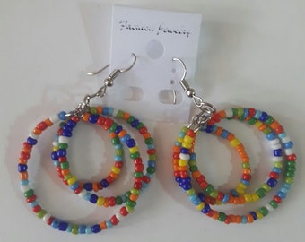 maasai earrings / beaded earrings / colourful earrings