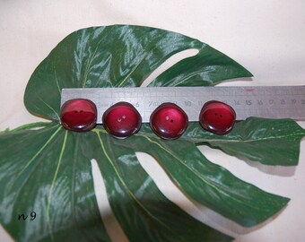 4 buttons 3 cm red/Burgundy