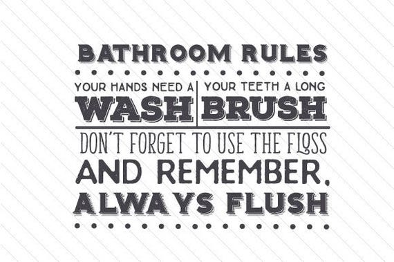 Download Bathroom rules SVG PNG DXF & eps For Die Cutting Machines
