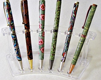 Blue Kalidescope Refillable Retractable Pen