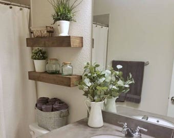 8" Depth Floating Shelf - Floating Shelves -Rustic Floating Shelf - Wide Floating Shelf - Chunky Shelves - Ledge Shelf - Wood Shelf
