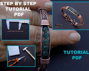 Bracelet tutorial,wire weaving tutorial,Jewelry tutorial,Bracelet tutorial,Cuff tutorial,wire wrapped bracelet tutorial,PDF lesson tutorial