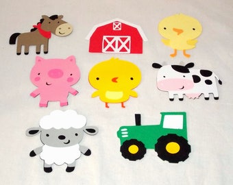 Farm Cut Out Large Barn Chick Cow Horse Tractor Duck Pig Lamb Customize Set Barnyard Die Cut DIY Party Decor It's A Boy Happy Birthday