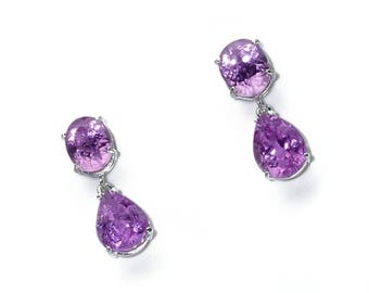 Pink Kunzite Dangle Earrings ME1730