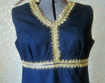 60s Vintage Grecian Style Dress - Large