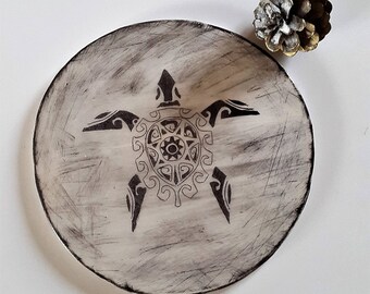 Trivet ceramic turtle Polynesian/grandmother gift / gift France/ceramic/gift for Dad/gift Easter plate dish