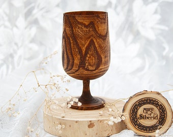 Wooden GOBLET glasses - SIBERIAN ELM wood - handmade wooden Wine glass #G5