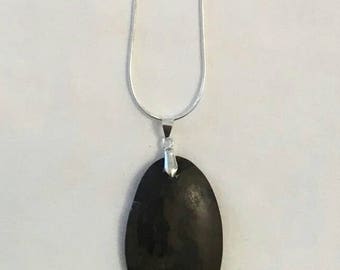 Oval Portoro Marble Necklace (#159)