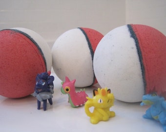 FREE SHIPPING - POKEBOMS - Bath bombs with Pokemon figure inside