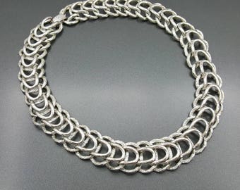 Layered Silver tone chain Necklace
