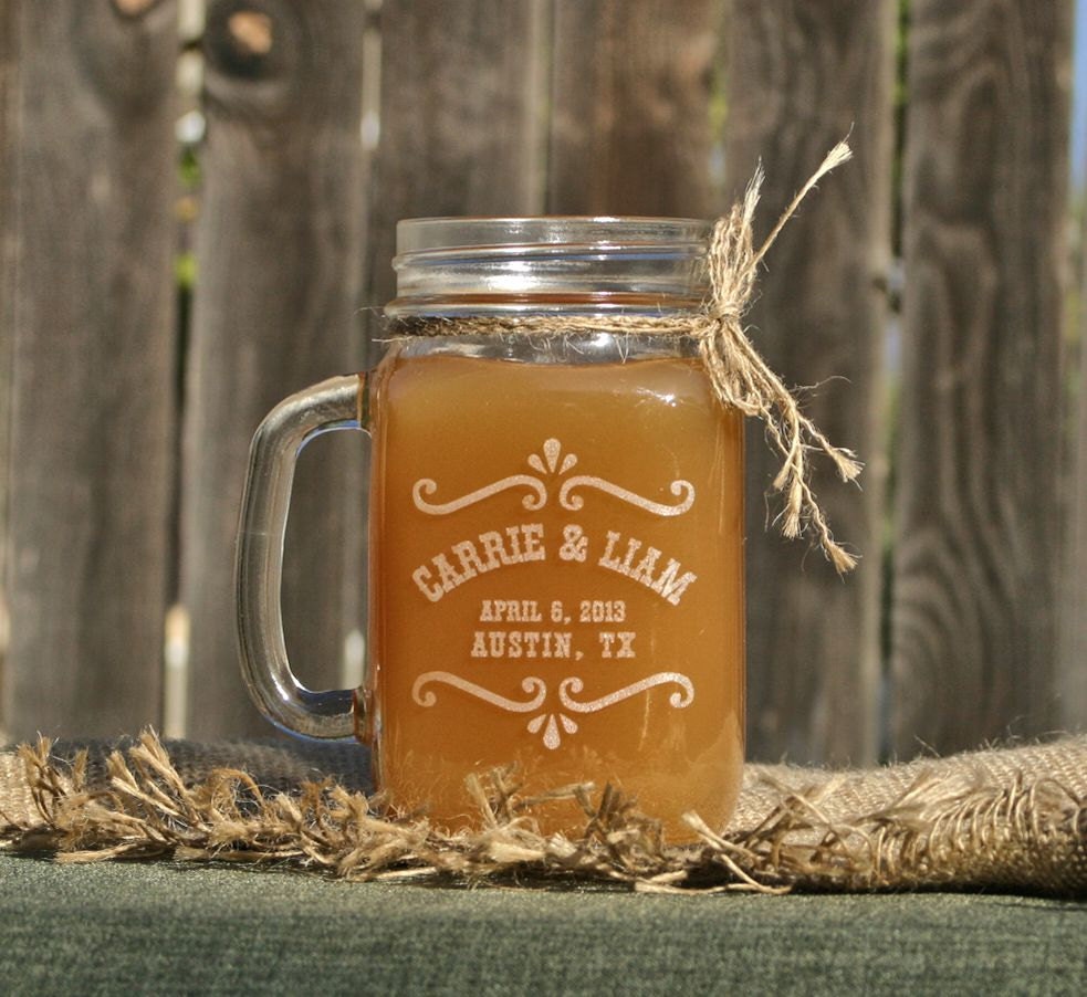 Rustic Mason Jar Barn Wedding Decor Rustic Toasting Glasses