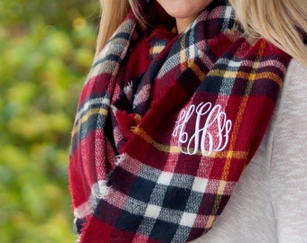 Monogram Infinity Scarf, Monogrammed Scarf, monogram scarf, Personalized Scarf, womens gift, monogrammed gift