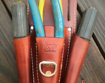 Custom Leather Tool Pouch, Heavy Duty, 4 Tool