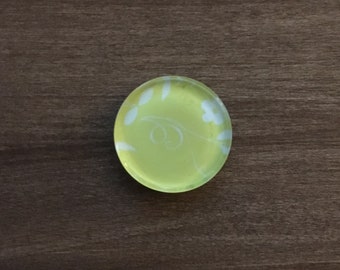 Round Magnets, Set of 4, Heavy Duty, Handmade, Yellow, Floral, Teacher Gift, School, Office, Gift, Glass, Office Essentials, Cricut