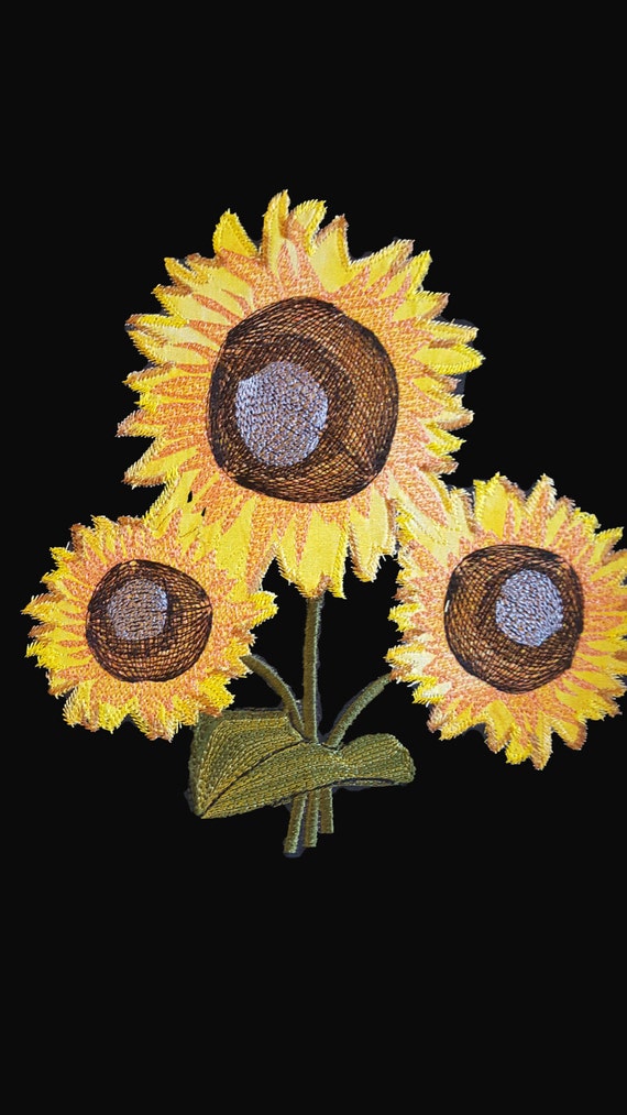 Sunflower Applique Embroidery Sunflower Applique Embroidery