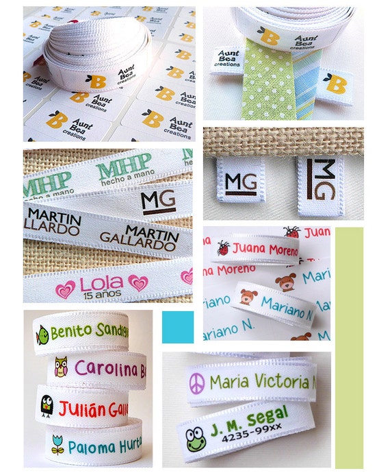 Items similar to Custom Clothing Labels + stickers FREE ! 3 YARDS + 60 stickers Custom Fabric ...