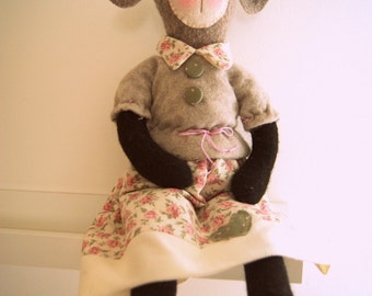 Pdf sewing pattern Soft Lamb, Softie Pattern, Whimsy Doll, Cloth Doll, Rag Doll, PDF sewing Pattern, stuffed animal pattern
