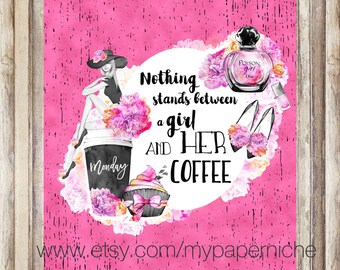 Planner Cover/ Coffee/Girl/Monday/ Happy Planner/personal/A5/dashboard