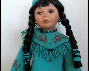 Vintage American Indian Porcelain Doll