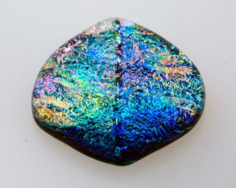 Dichroic Cabochon, Handmade Jewelry Cab, Unique Cabochon, Bead Embroidery Cab, Fused Cab, Mosaic Tile