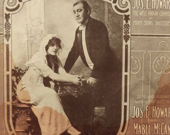 Vintage Sheet Music 1911 Paper Sheet Music Just a Little Smile