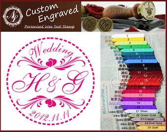 Custom Made Design Your INITIAL & WEDDING DATE Wedding Card Wax Seal Stamp Sealing Wax Stamp シーリングワックススタンプ+ 1 Wax Stick