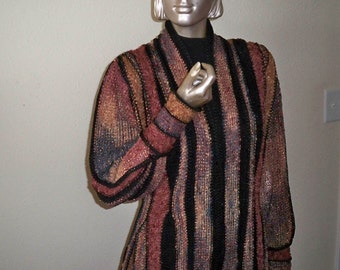 Tailored Long Cardigan in Fall Colors