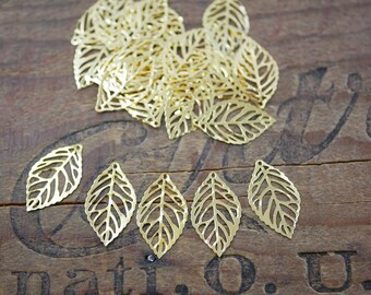 Metal Leaf Lightweight Gold Laser Cut Metal Leaf Components (20)