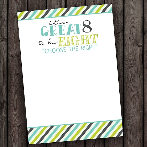 its great to be eight 8 printable file baptism personal note