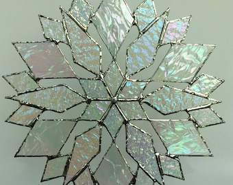 stained glass snowflake suncatcher (design 18B)