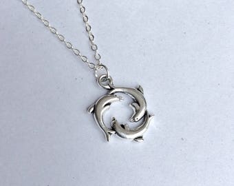 Dolphin Necklace, Swimming with Dolphins, Beach Jewellery, Summer Necklace, Holiday Jewellery, Gift for Dolphin Lover