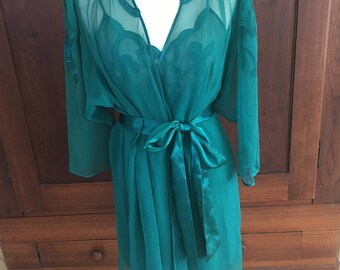 M / Victoria's Secret / GOLD LABEL / Peignoir Set / Robe & Nightgown / Green / Medium