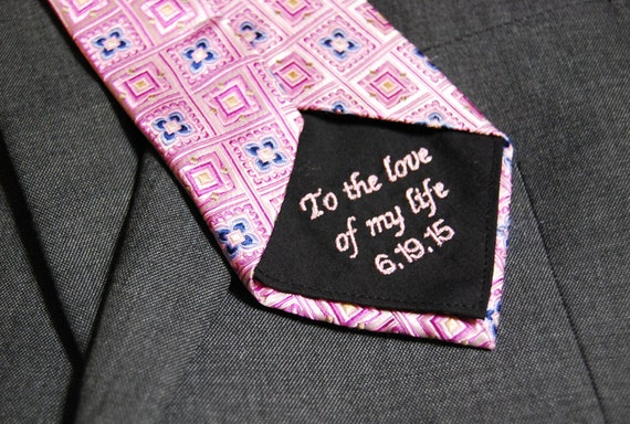 Wedding Tie Patch Monogrammed For Groom Or Anniversary Gift