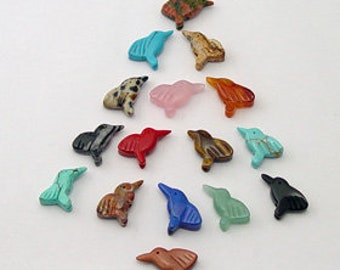 Ten Gemstone Hummingbird Bird Fetish Beads Zuni Style Southwestern Totem Animal Power Balance Dignity Grace Eagle Healing Hunting Raven Crow