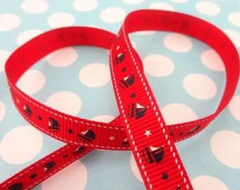 Ribbon pattern (x 1 meter) sailboat