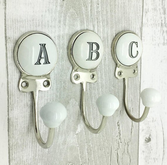 ceramic alphabet or number letter wall coat rack hook 3501 from letter hook
