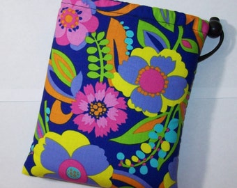 Pipe Pouch, Tropical Floral Bag, Pipe Case, Flower Bag, Pipe Bag, Padded Pipe Pouch, Hippie, 420, Weed Bag, Smoke Accessory - 7" DRAWSTRING