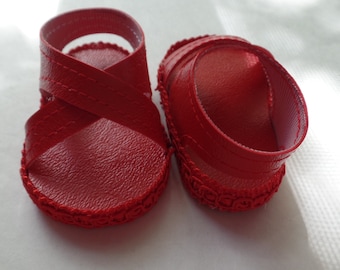 Red 18" Doll Sandals-Shown on my american girl doll