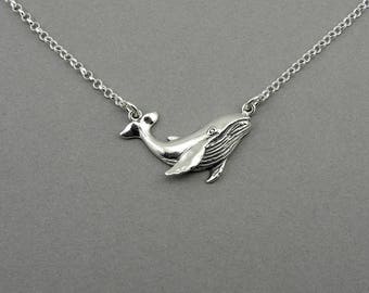 Humpback Whale Necklace Sterling Silver Necklace animal necklace ocean jewelry Hawaii nature jewelry