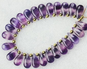 24 piece smooth pear FLUORITE briolette beads 9 x 17 mm Approx, Sno. 7f