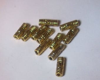 5 pearls sepatrice pattern gold metal tubes Egyptian 9mm